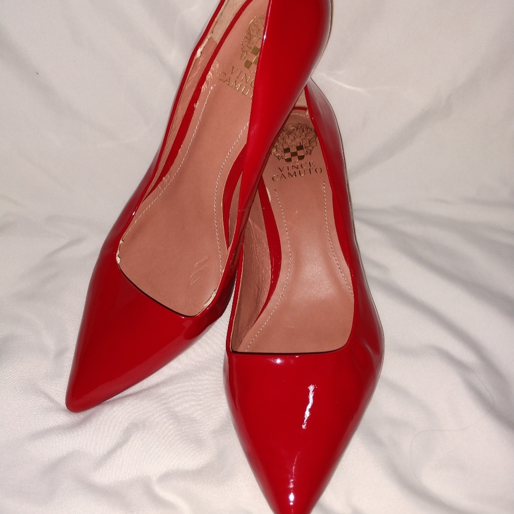Vince Camuto Red Patent Leather Heels sz 8.5